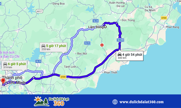 Lâm Đồng đi Đà Lạt bao nhiêu km